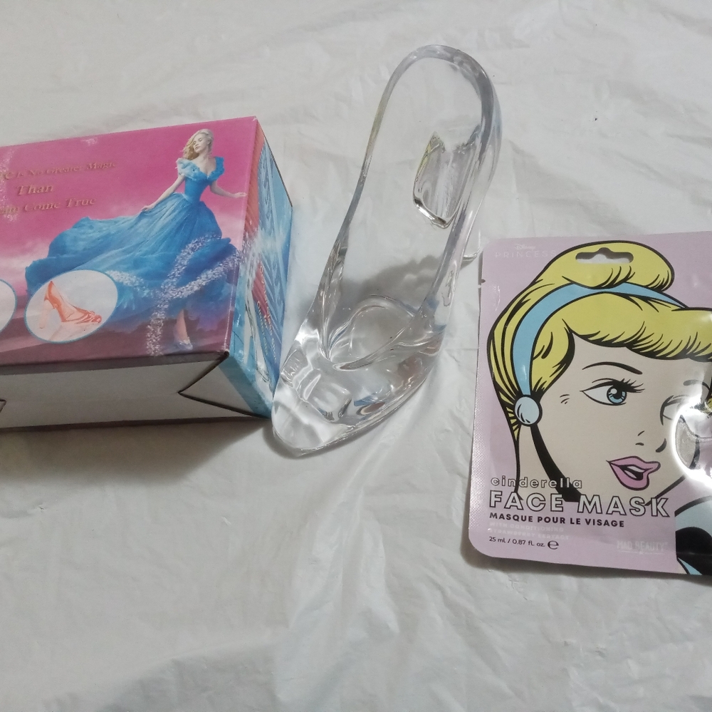 Cinderella Crystal Glass Slipper Plus Bonus Face Mask Real Glass